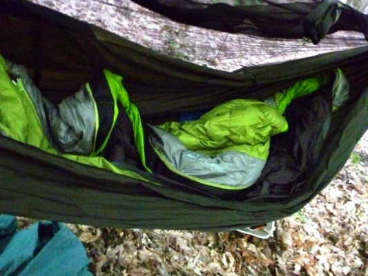 Flash bag in hammock